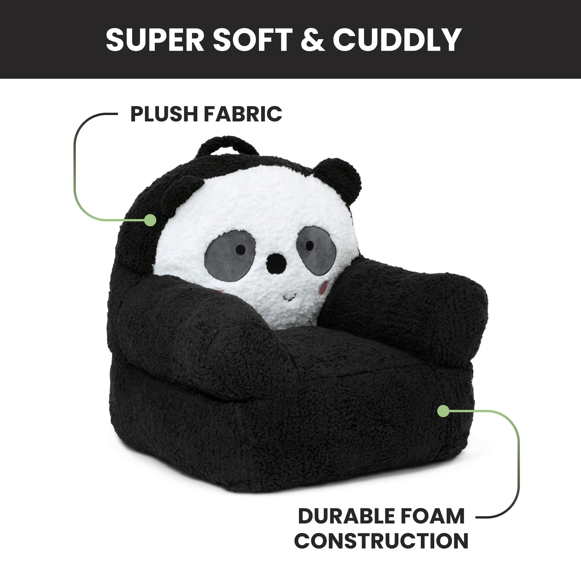 Delta Children Panda Cozee Buddy Chair panda details add playful appeal