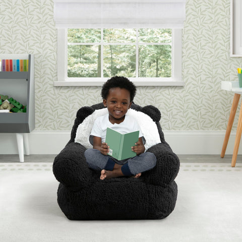 Delta Children Panda Cozee Buddy Chair side angle demonstrating lightweight mobility for rooms