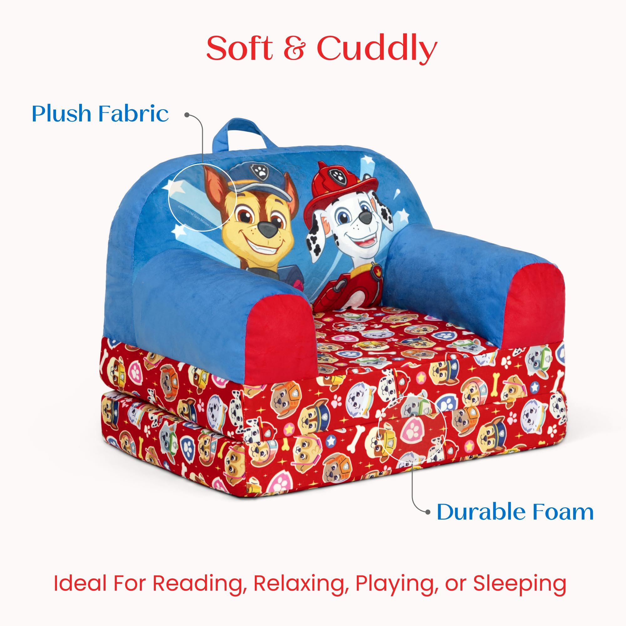 Compact PAW Patrol Cozee Buddy chair in a playroom setting blue