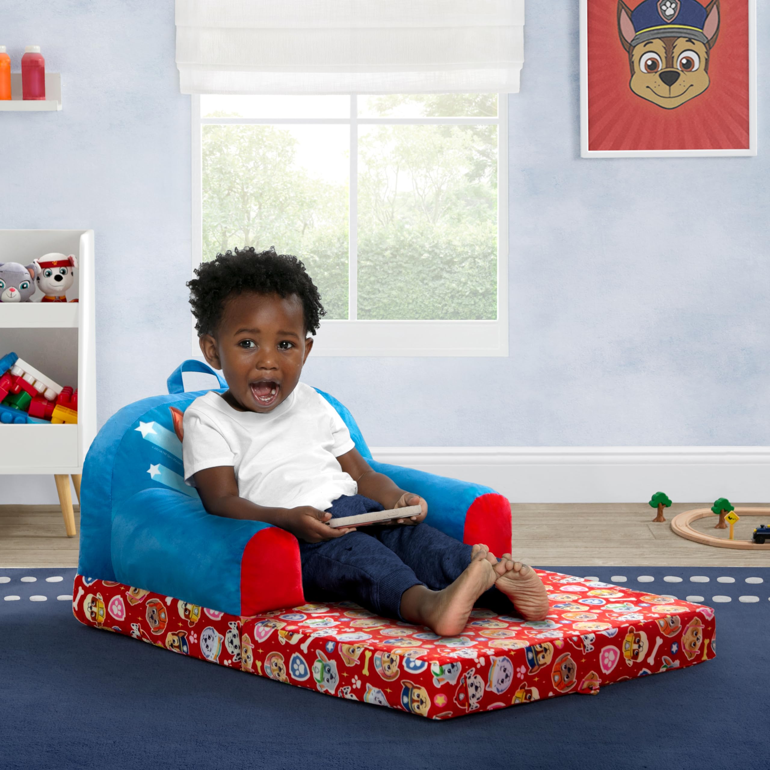 Convertible PAW Patrol Cozee Buddy chair to lounger in blue