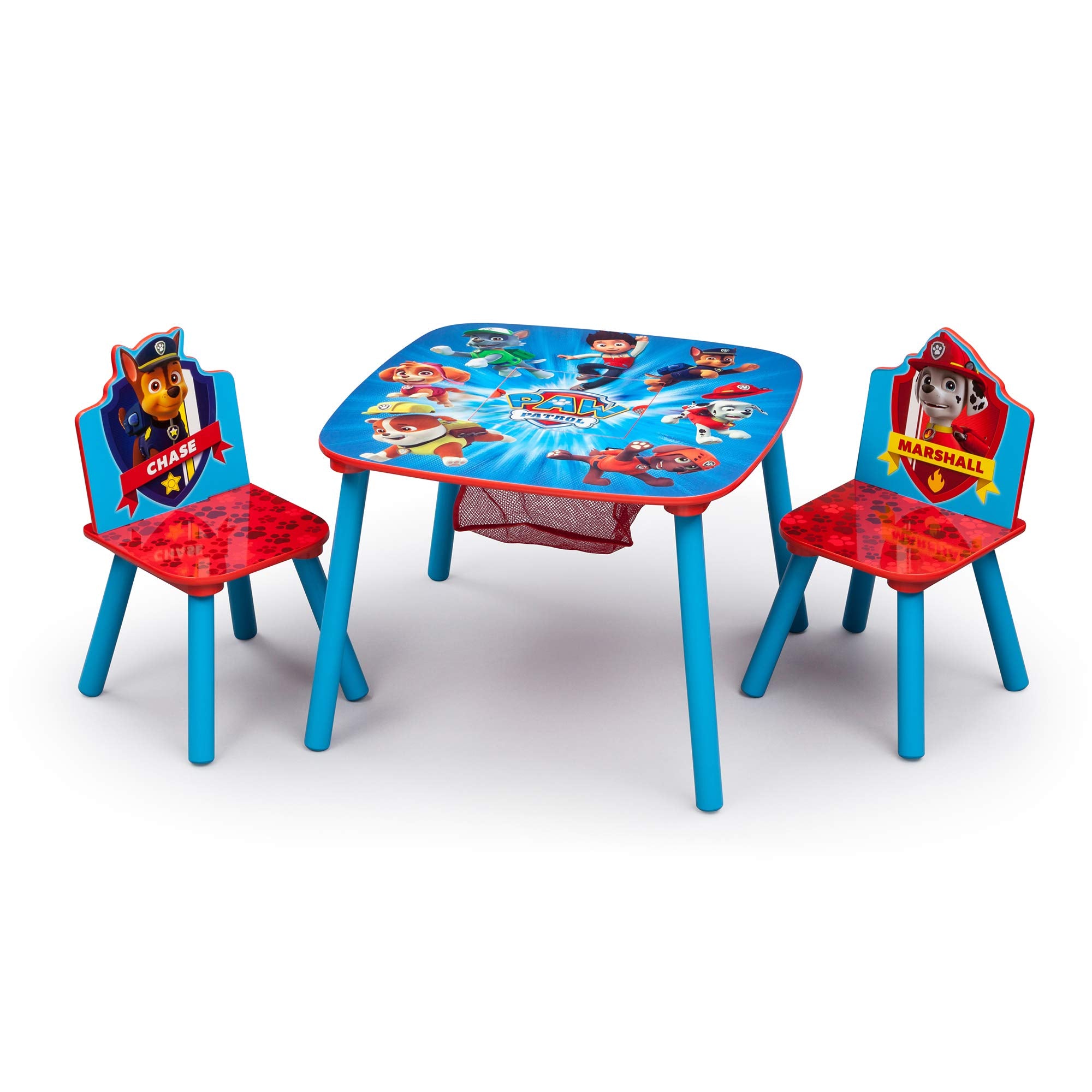 Delta Children Paw Patrol table with storage center for easy toy and craft organization.