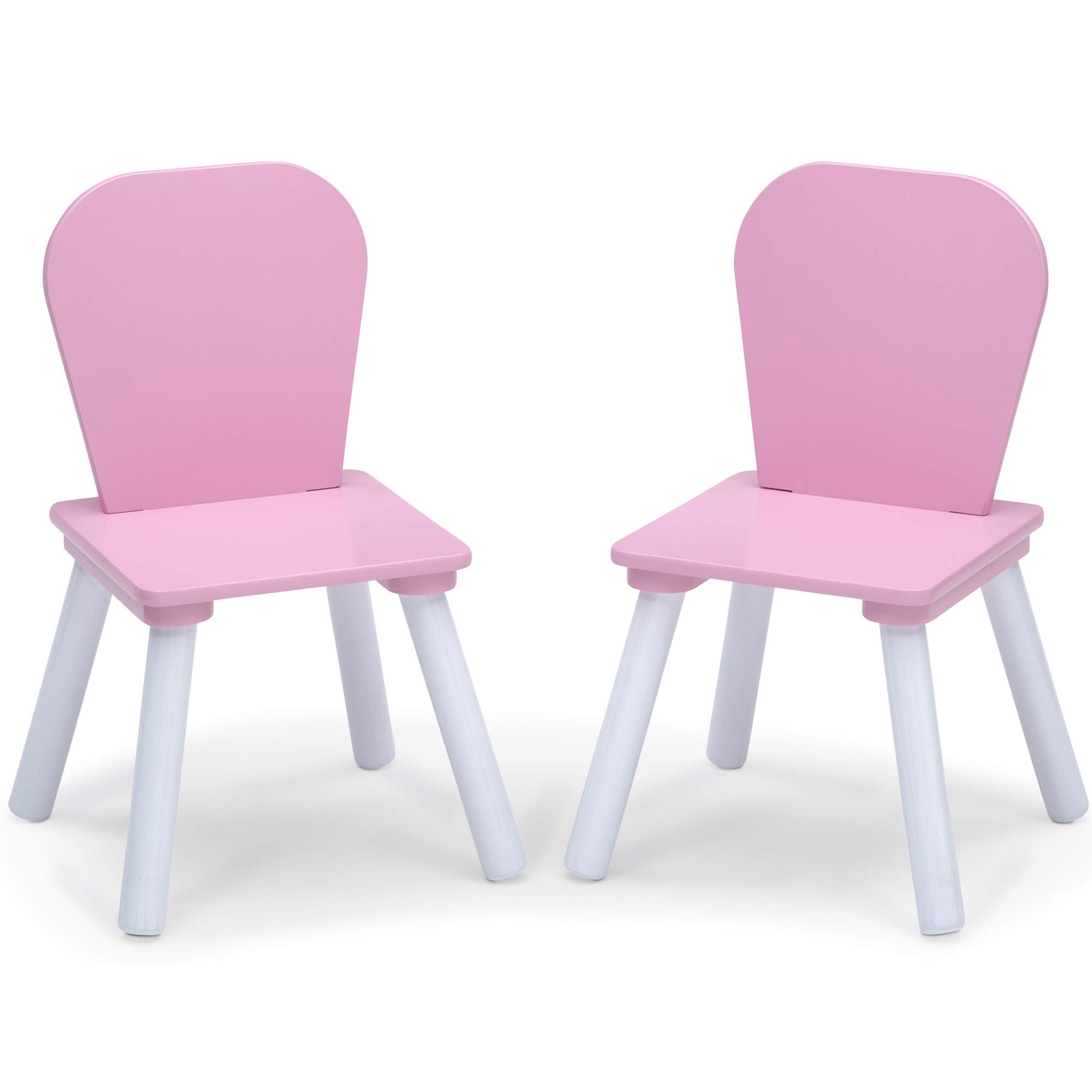 Delta Children playroom set pink-white front view in a bright space