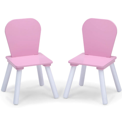Delta Children playroom set pink-white front view in a bright space