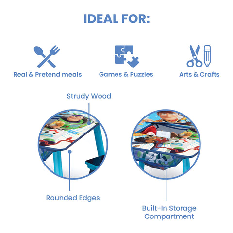 Delta Children scratch-resistant finish protects vivid Toy Story graphics