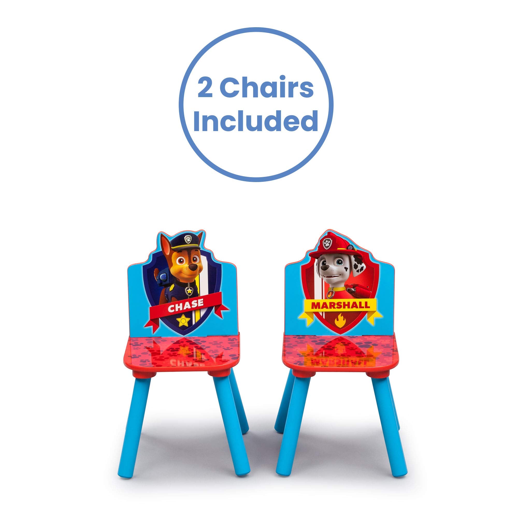 Delta Children scratch-resistant finish protects bright Paw Patrol graphics during daily use.