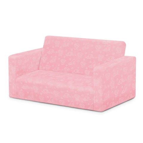 Delta Children Serta Perfect Sleeper Kids 2-Seater Sofa pink assembly ready.