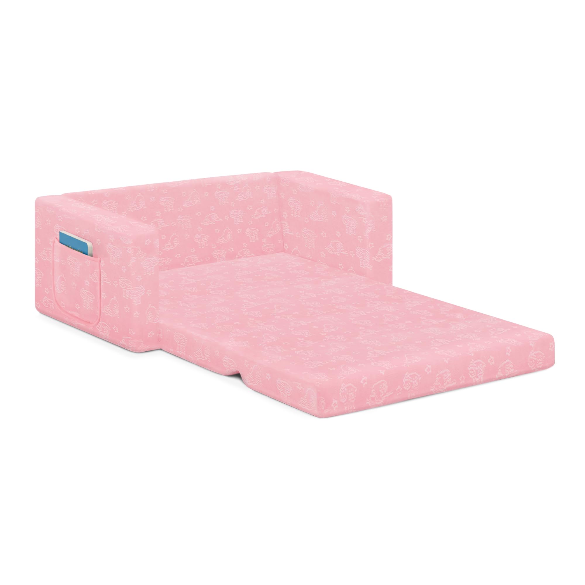 Delta Children Serta Perfect Sleeper Kids 2-Seater Sofa pink lightweight for easy room-to-room moves.