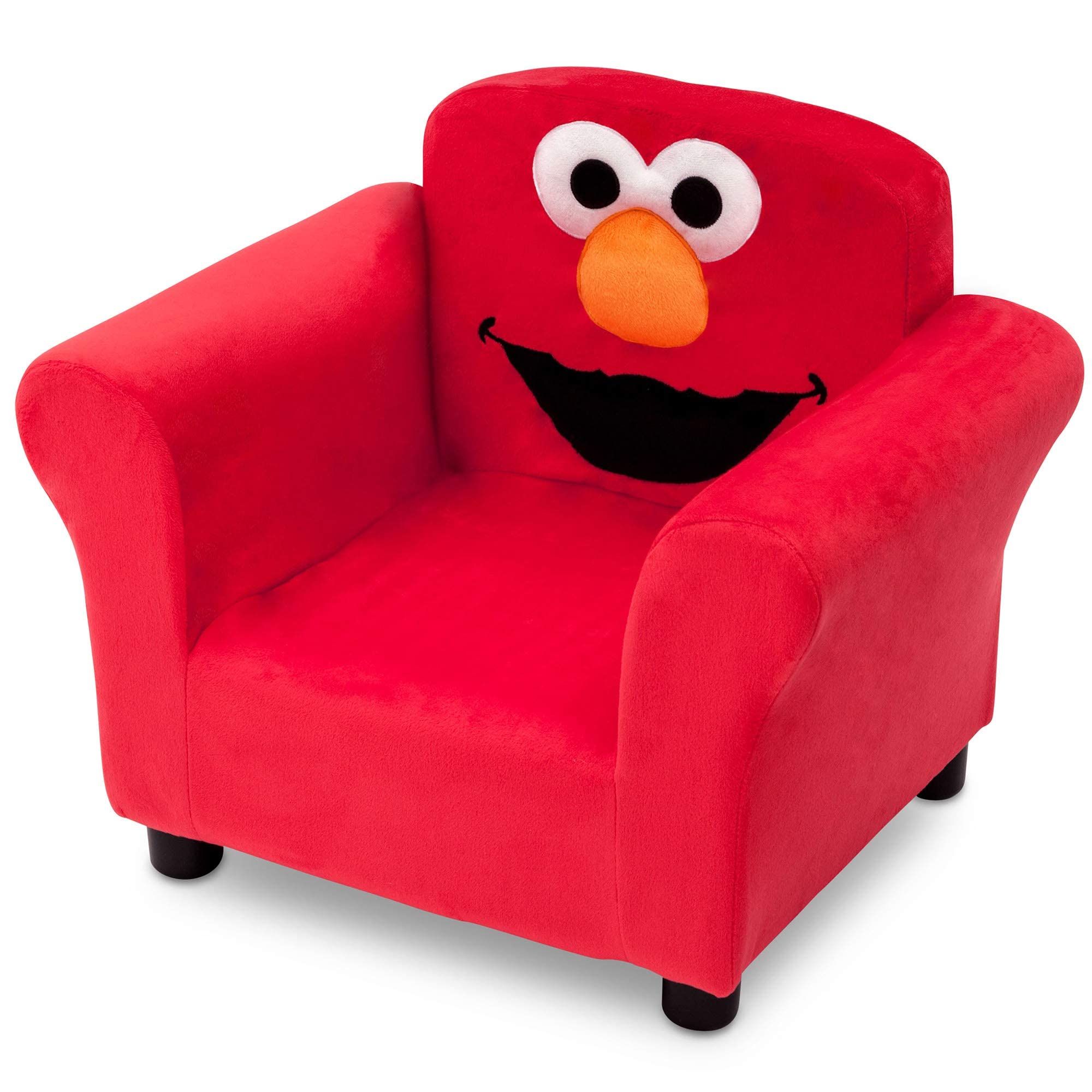 Delta Children Sesame Street Elmo chair dimensions, 22.5 inches wide by 16 inches deep.