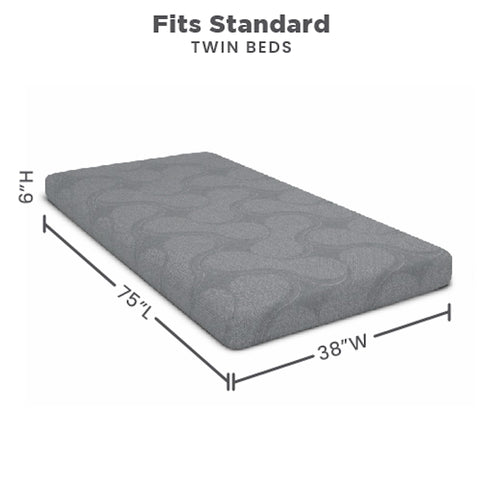Delta Children Snooze water-resistant knit cover protects against stains.