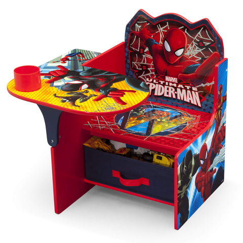 Delta Children Spider-Man chair desk easy-clean fabric for quick maintenance.