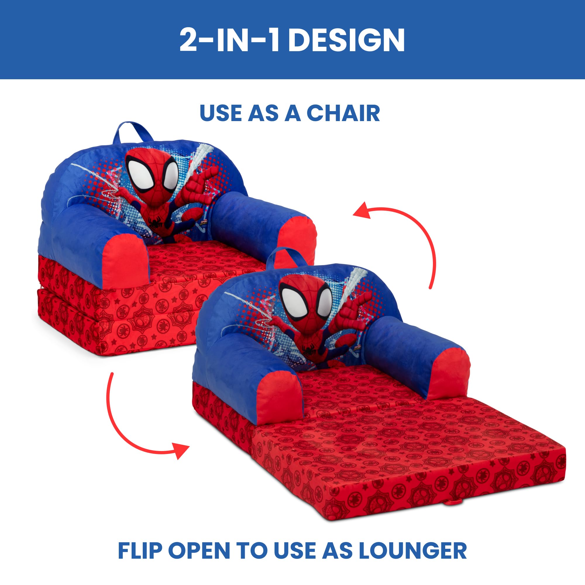 Delta Children Spidey Cozee Buddy chair carry handle for easy transport