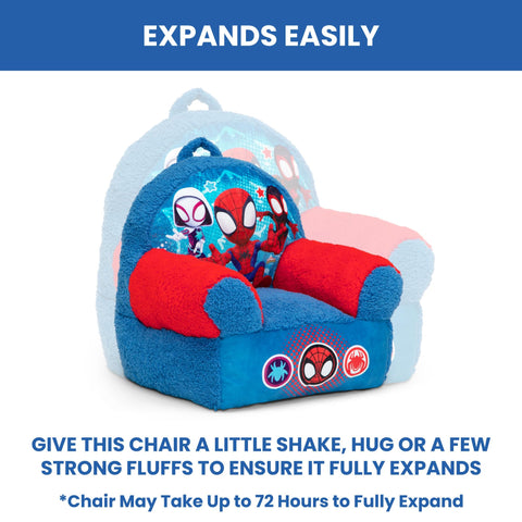 Product dimensions of the Spidey Cozee Buddy Chair by Delta Children