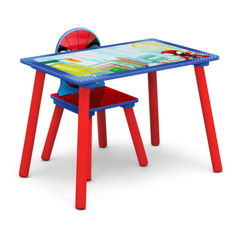 Delta Children Spidey dimensions chart; toddler-friendly size.
