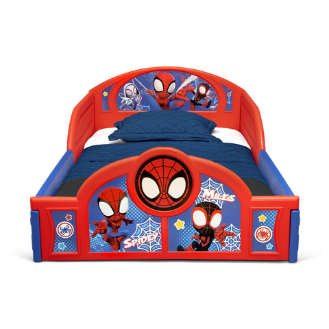Delta Children Spidey graphics detail on bed and furniture