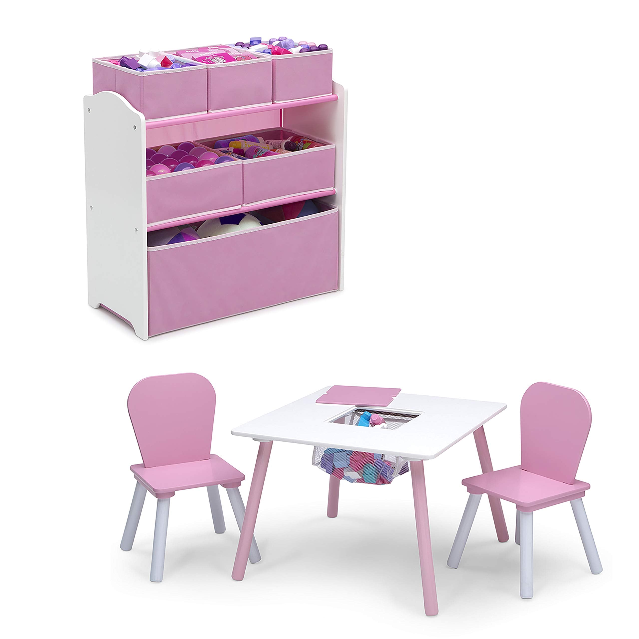 Delta Children table pink-white for imaginative play and snack time