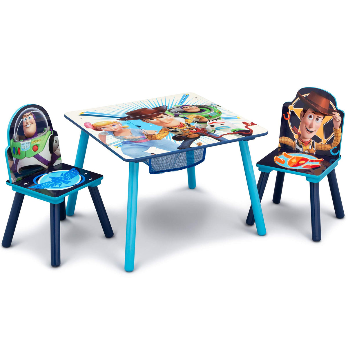 Delta Children Toy Story 4 table and chairs with storage keep toys organized