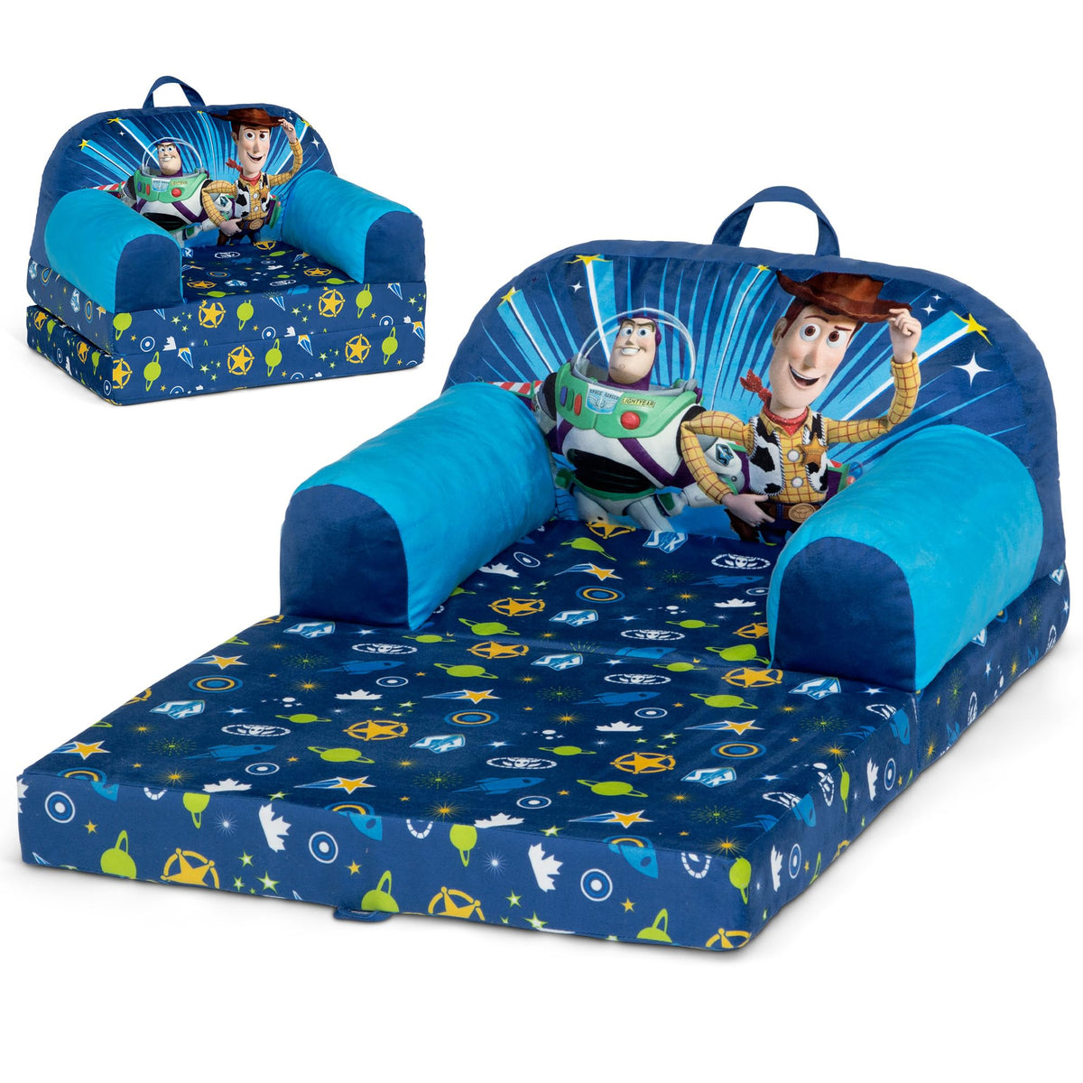 Delta Children Toy Story Cozee Buddy flip-out chair blue for cozy reading