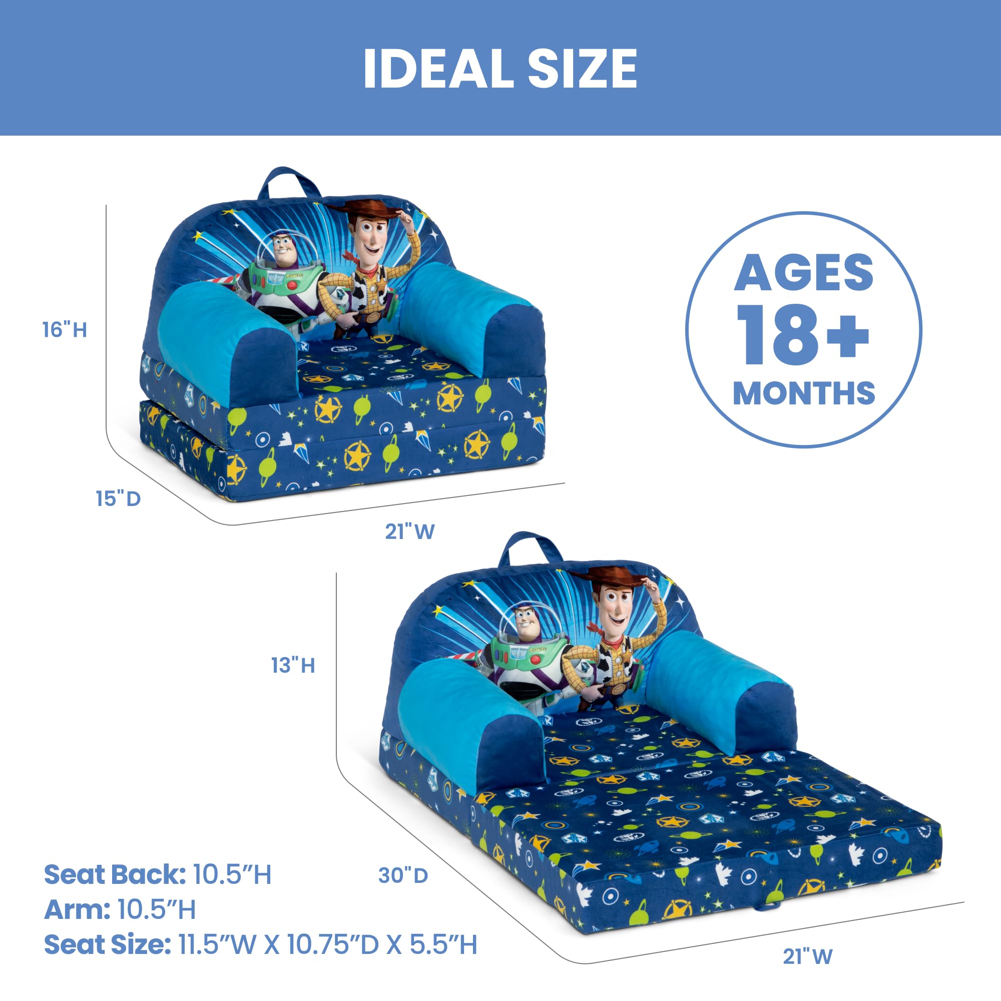 Delta Children Toy Story Cozee Buddy secure closure maintains shape