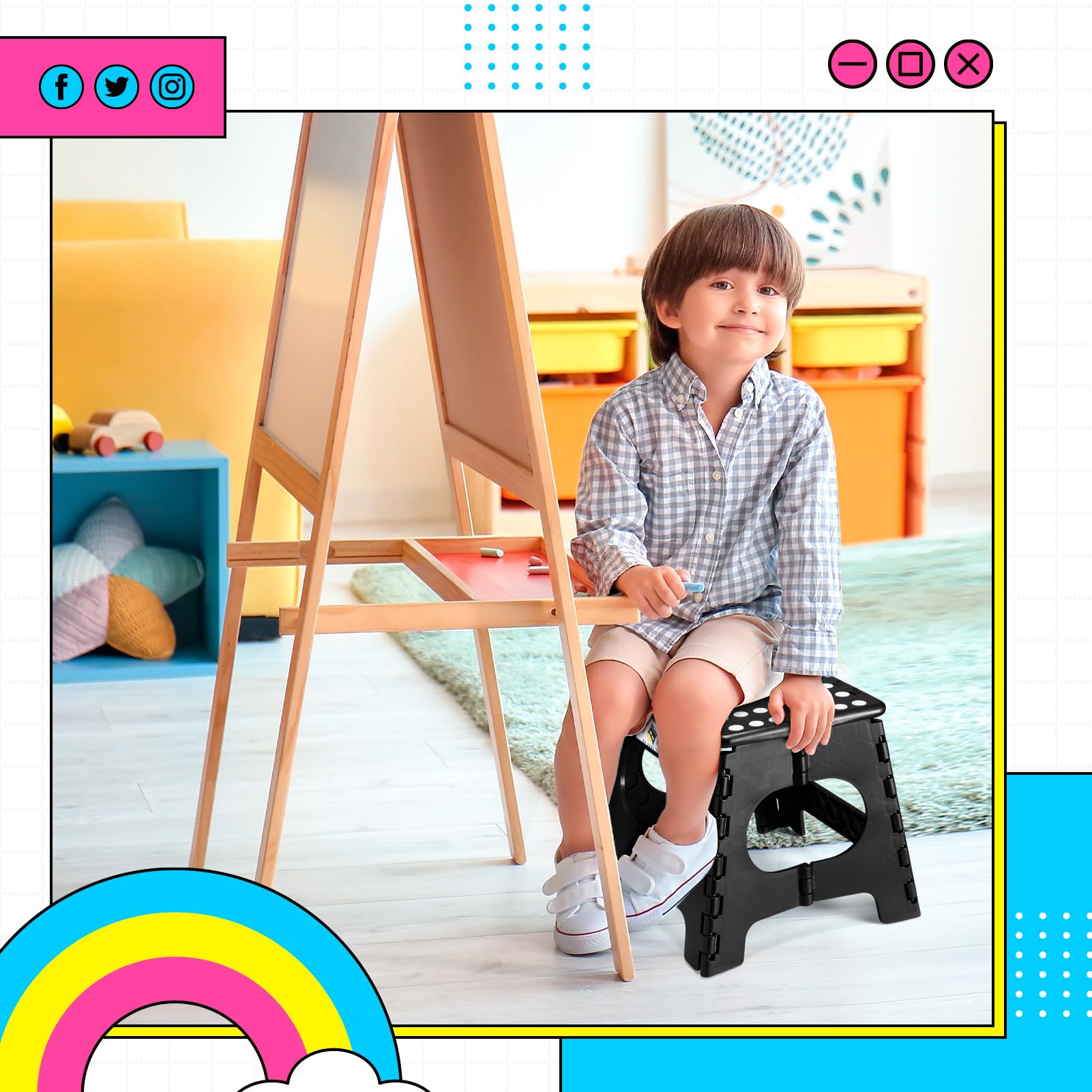 Delxo 2-pack non-slip stools ready for use in home tasks