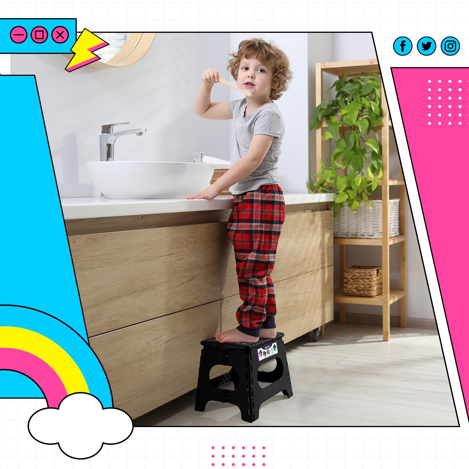 Delxo anti-slip feet provide stable footing on any floor