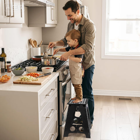 Delxo folding stool non-slip base provides secure footing on slick surfaces