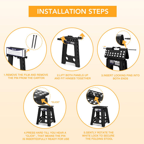 Delxo folding stool portable handle enables easy transport between rooms