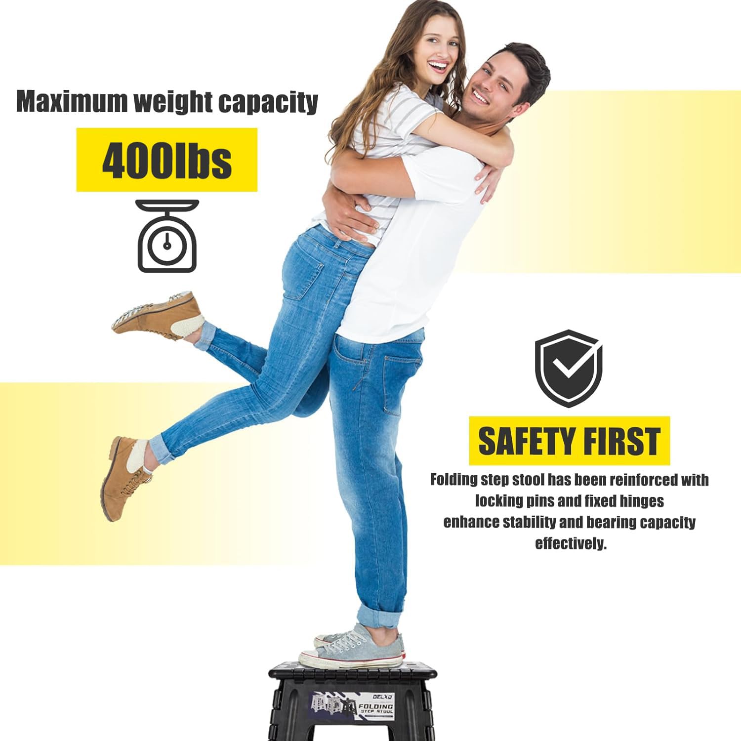 Delxo storage-compact folding stool fits small spaces like under beds