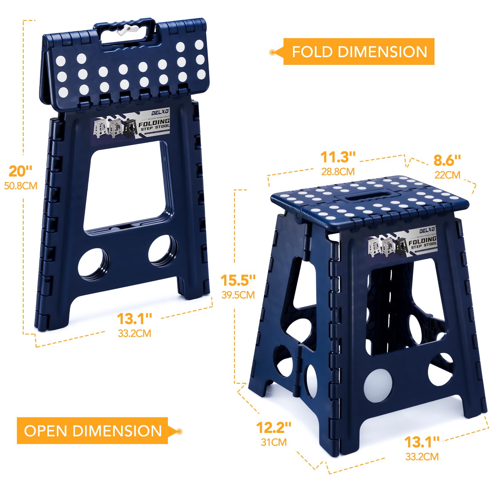 Delxo safety-stop-gap feature prevents collapse during stepping for added security.