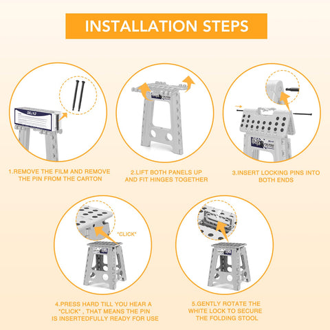 Delxo stool in kitchen setup for reaching high shelves