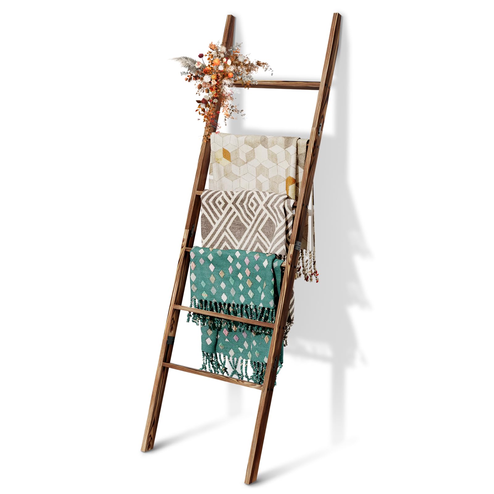Delywh 6-Tier Blanket Ladder assembly demonstrates easy setup for clutter-free spaces.