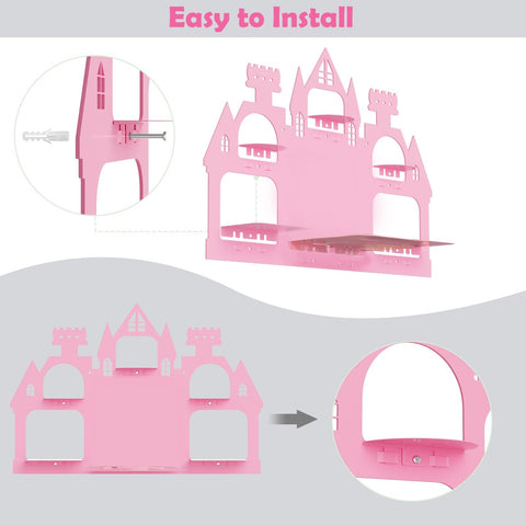 Demao pink castle decor adds whimsy to playroom