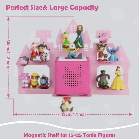 Demao pink castle shelf holding 15–25 Tonie figures