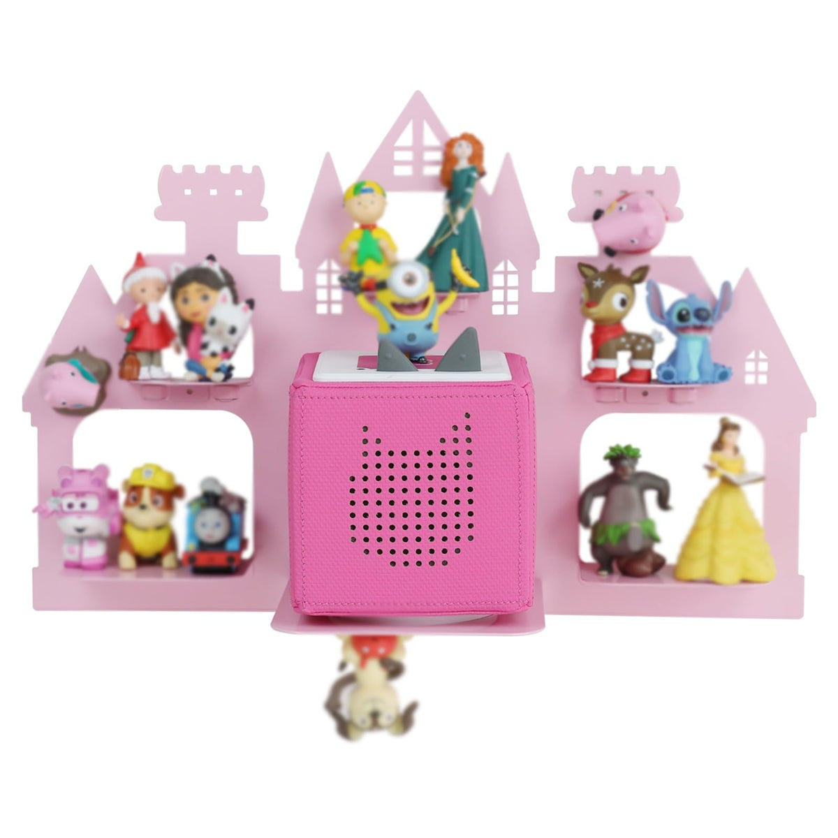 Demao pink castle wall-mounted shelf for Toniebox display