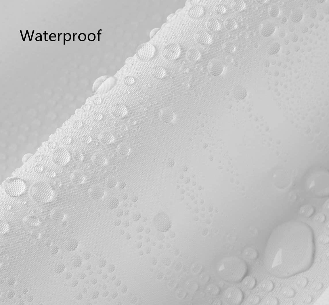 PEVA waterproof curtain resists water spray for a cleaner bathroom