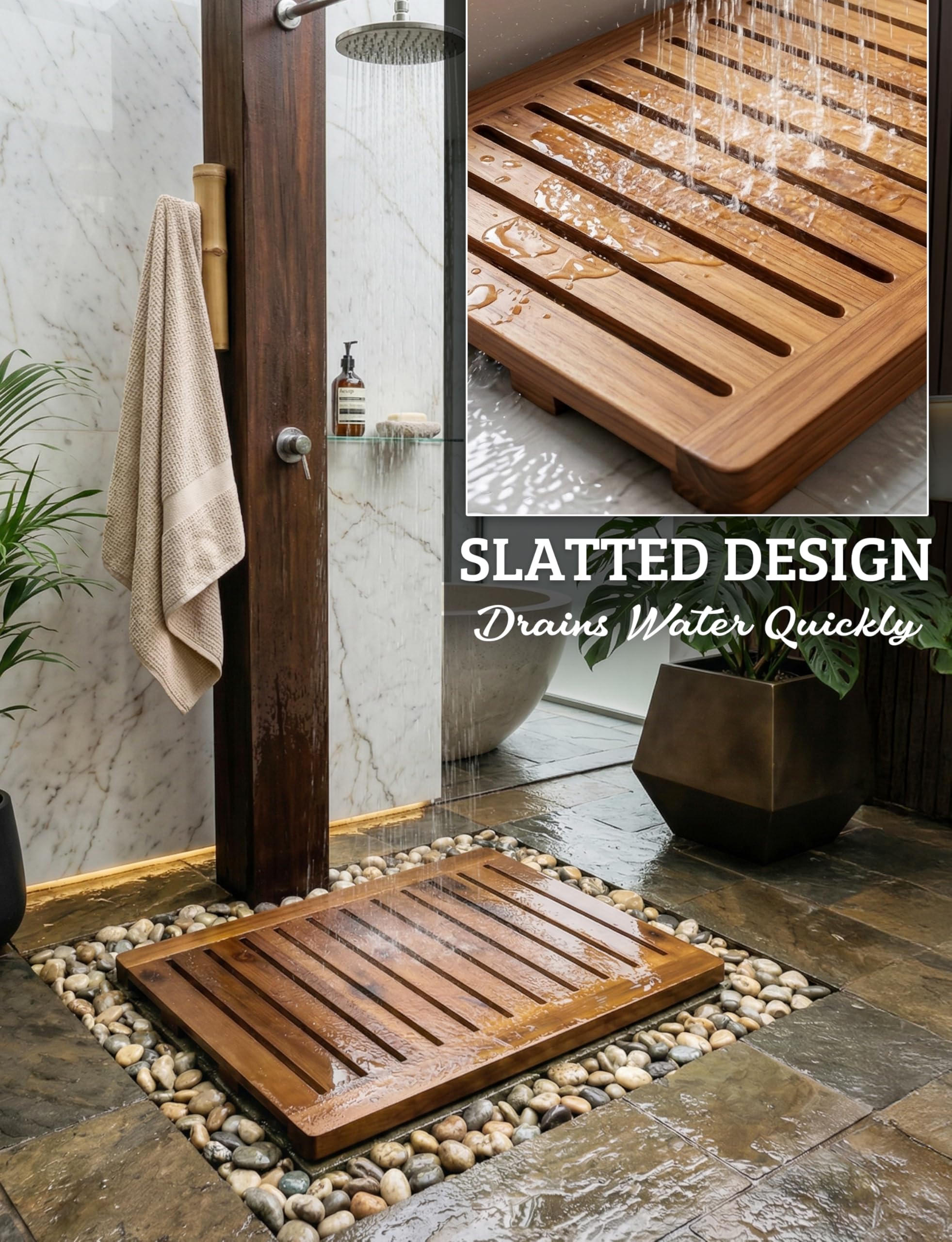 Demigo acacia wood mat fully assembled and ready for use