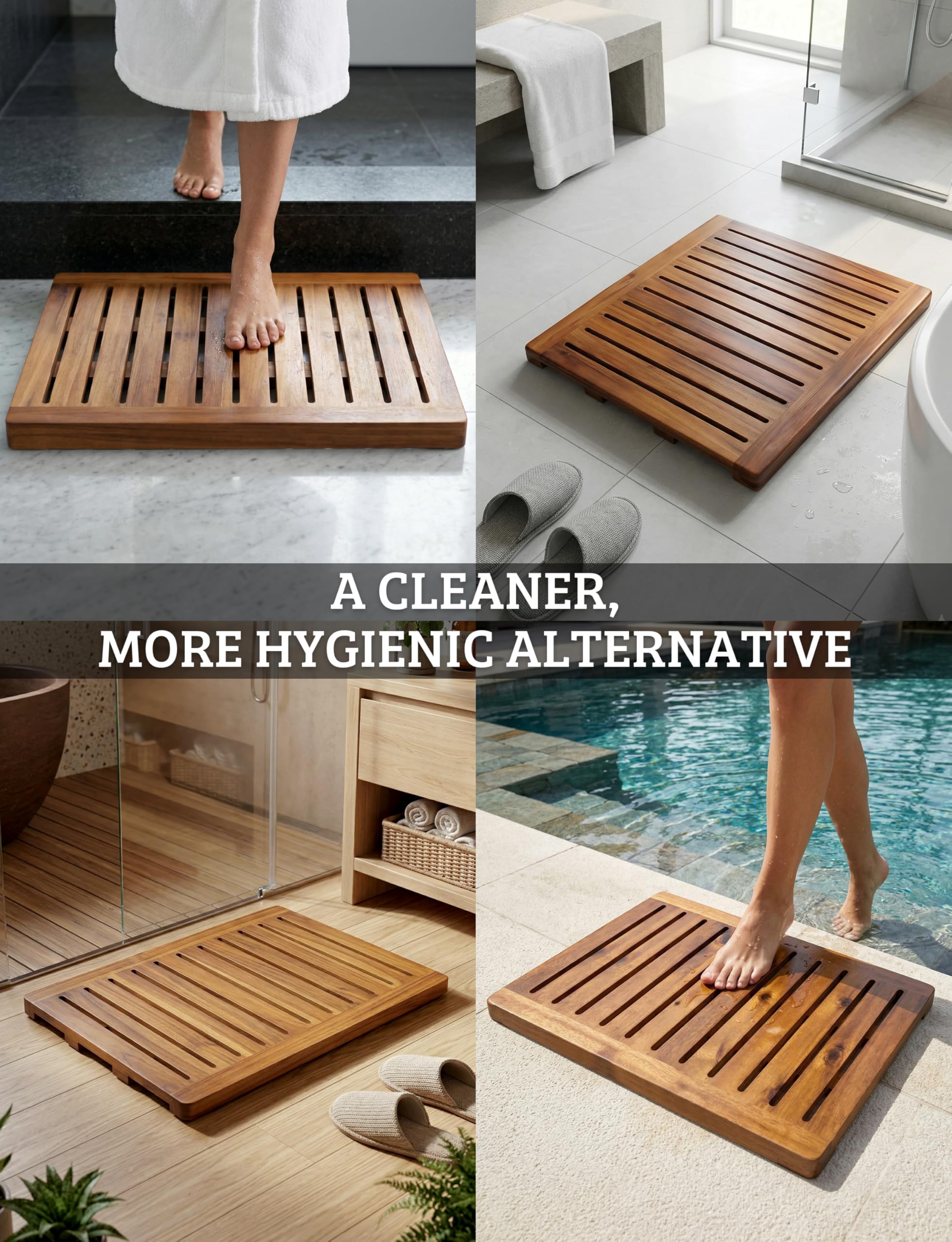 Demigo acacia wood mat with low maintenance routine and long-lasting finish