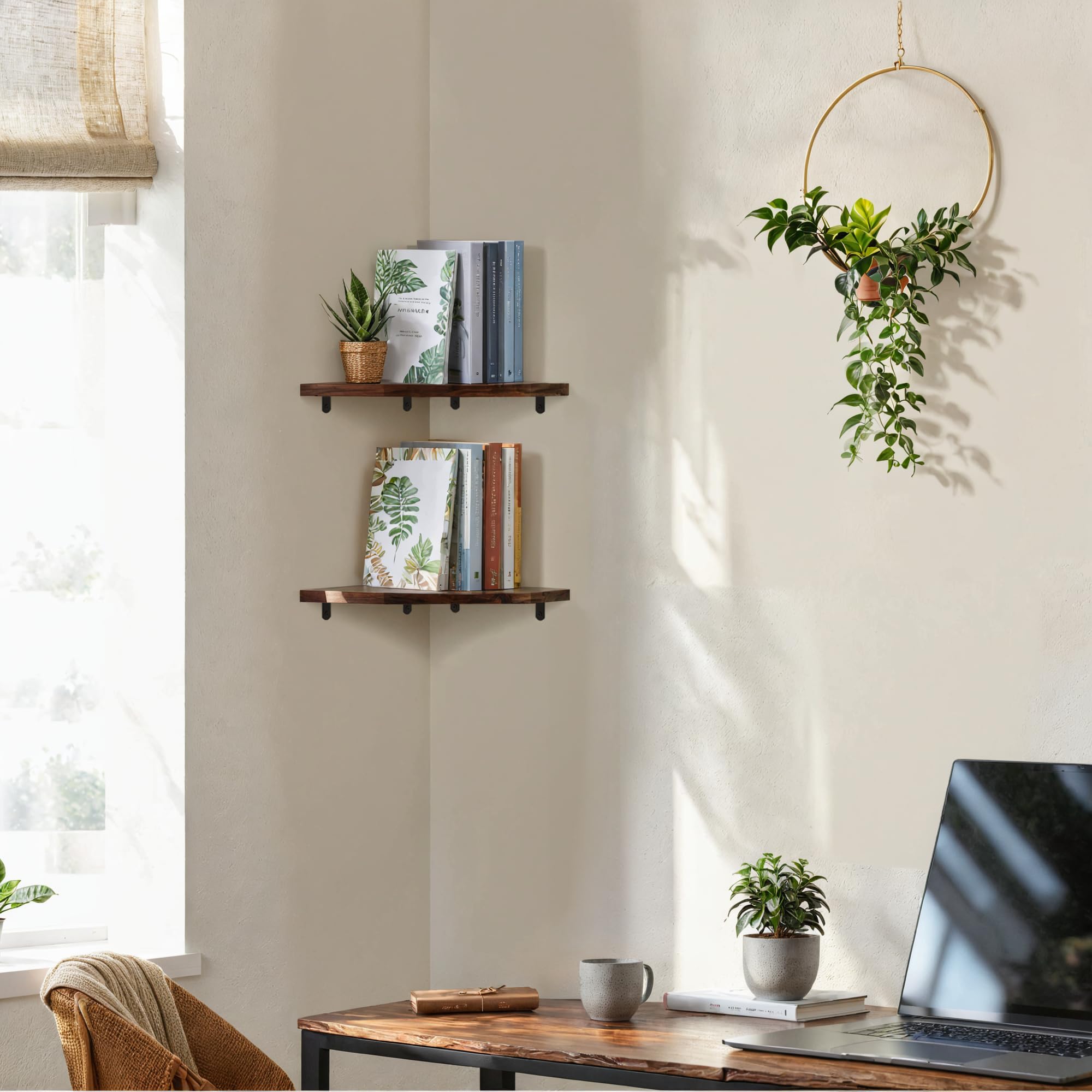 Demigo natural grain variation adds unique character to each shelf.