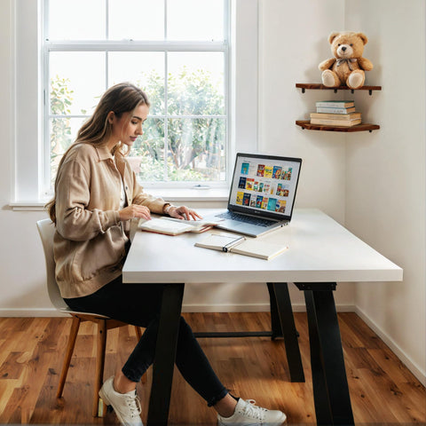 Demigo space-saving corner shelf ideal for bedroom living room or bathroom.