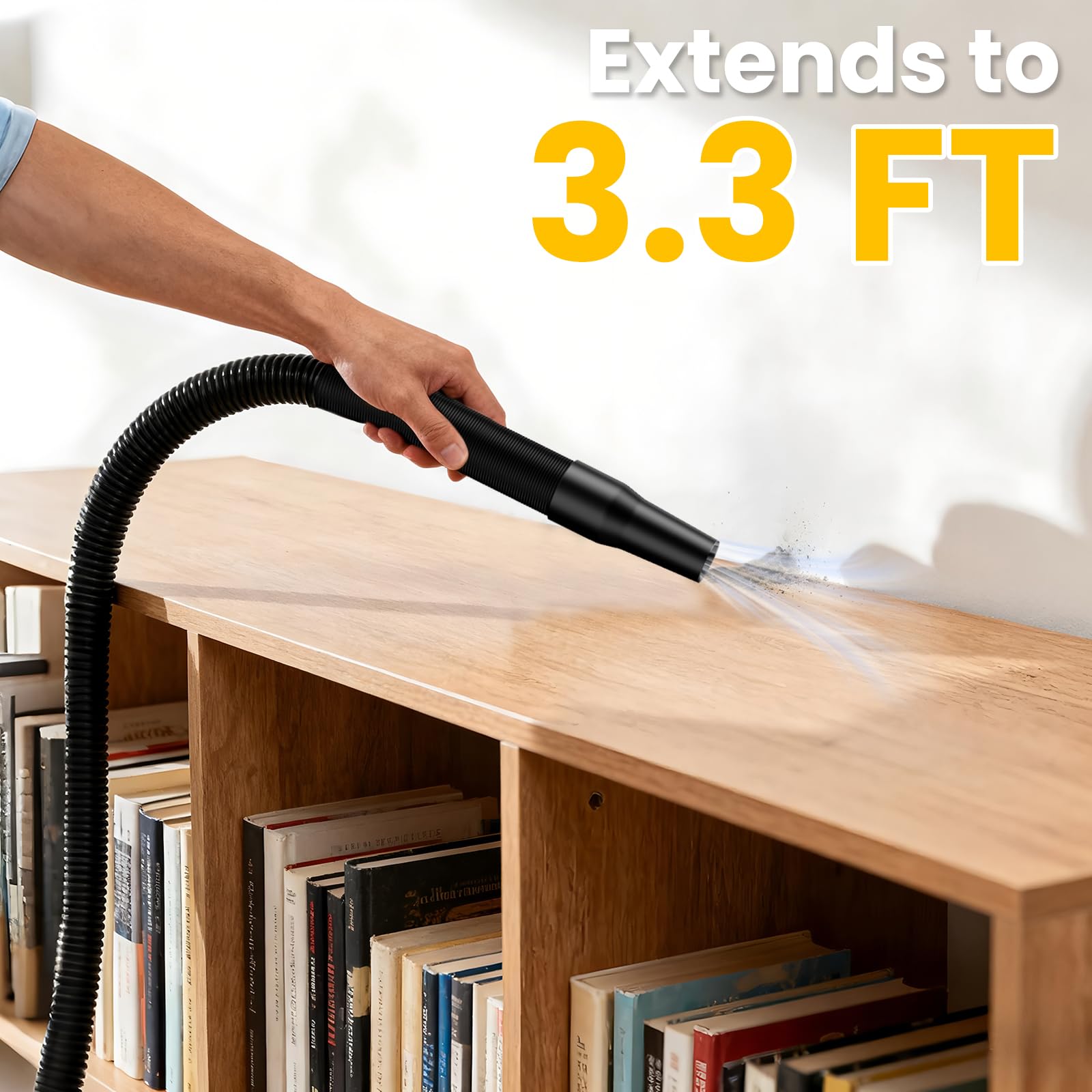 DEMIMA cordless, lightweight design is ideal for car and home quick cleanups.