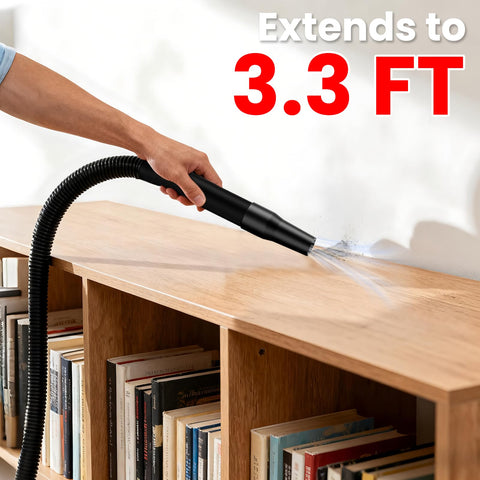 DEMIMA flexible hose extends reach for upholstery and car interiors