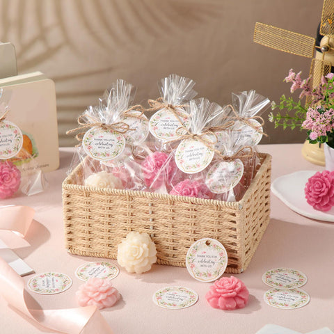 Demissle pink soap for holiday gifting and bridal showers.