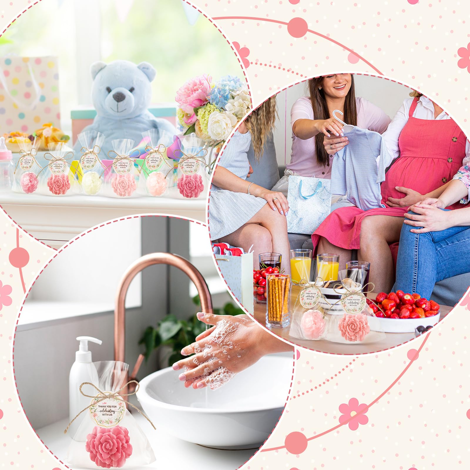 Demissle soap with Thank You tags enhances event gifting aesthetics.