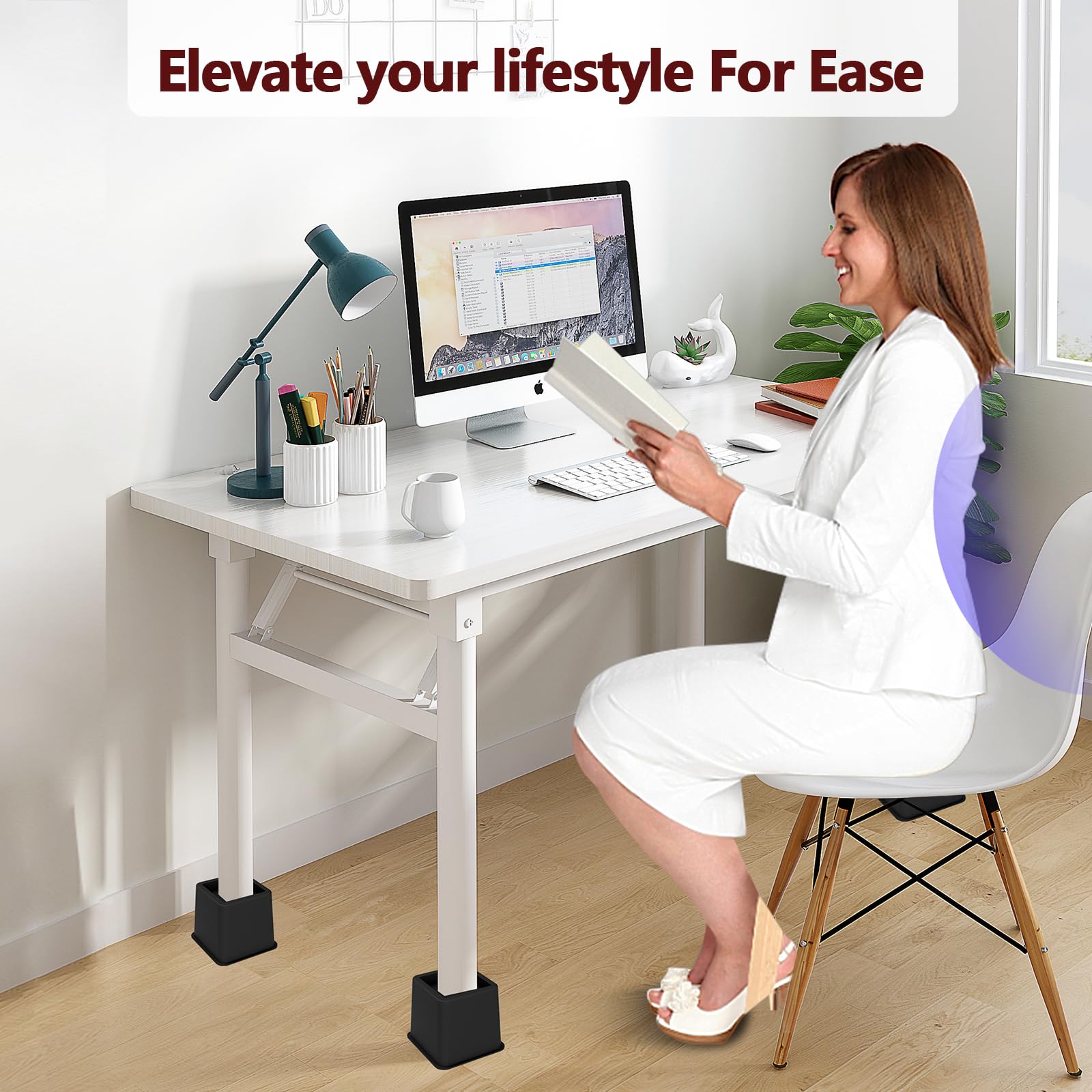 Demiwise bed risers install without tools for quick setup