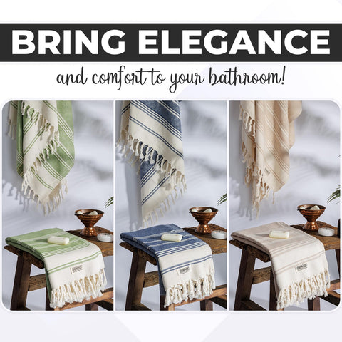 DEMMEX Organic Diamond Turkish Towel breathes and dries quickly, staying fresh between uses.