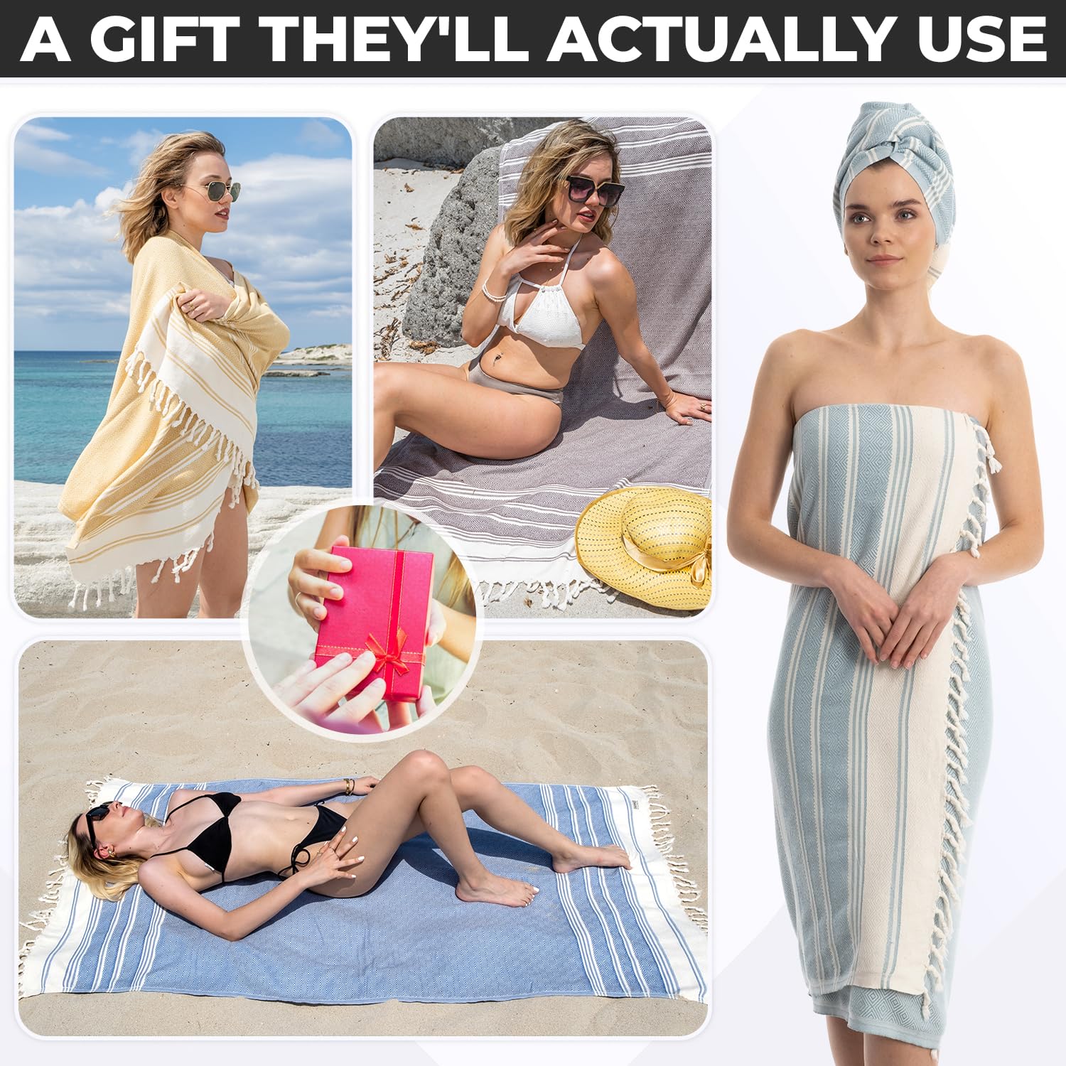 DEMMEX oversized 71x36 towel provides generous coverage for bath or beach.