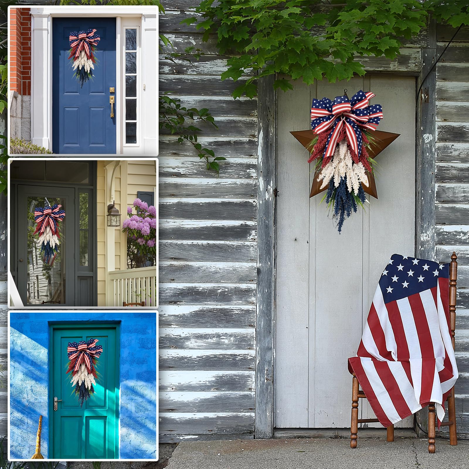 Demonwer patriotic gift wreath makes a memorable housewarming or celebration.