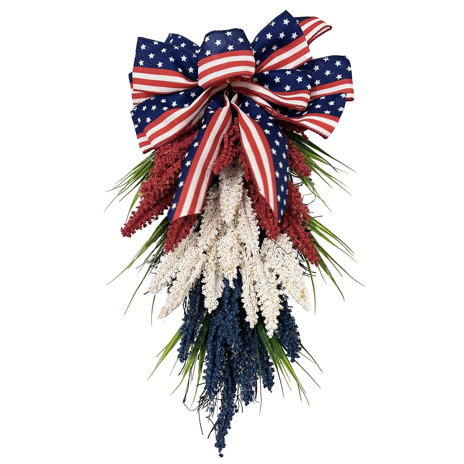 Demonwer patriotic wreath front door 19.7 inch adds bold curb appeal for Independence Day.