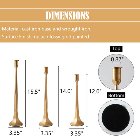 Denique iron taper candle holder small side angle ideal for intimate dinners