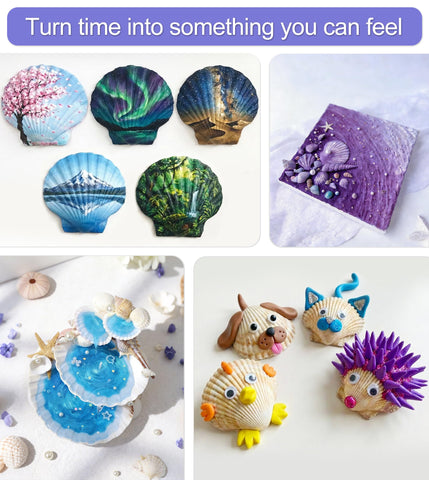 Denking shells' smooth inner surfaces make them great for painting and resin projects.