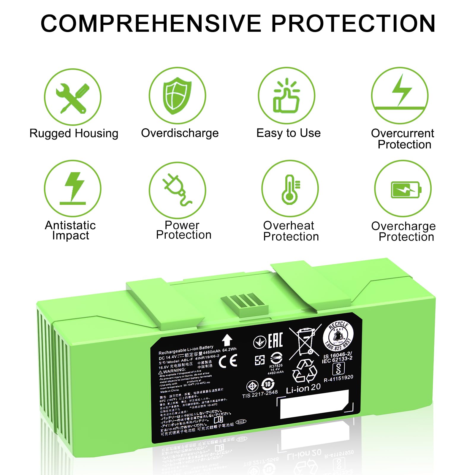 Dentsing 14.4V battery in use provides reliable Roomba power.